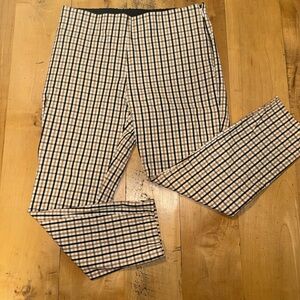 A New Day Womens Plaid Stretch Crop Pants 12 Black/Tan